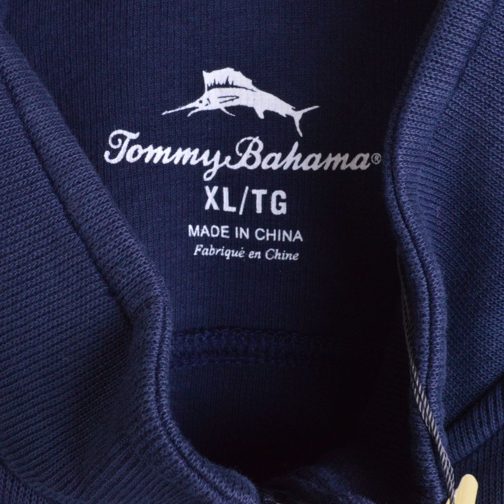 NEW Tommy Bahama Mens Sweater Navy Blue Zip - Picture 6 of 10